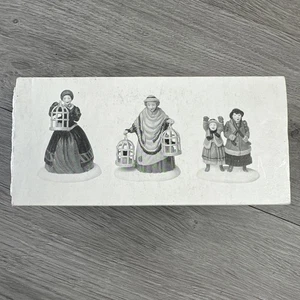 Dept. 56 Heritage Village The Bird Seller Set Of 3 Porcelain Figurines - Picture 1 of 6
