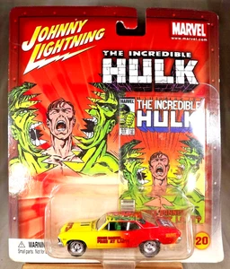 2003 Johnny Lightning Marvel #20 The Incredible Hulk '69 CHEVY NOVA Yellow-Red - Picture 1 of 6