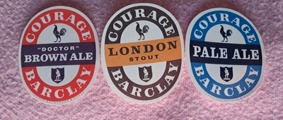 3 Courage Barclay London Maidstone Alton Beer Bottle Labels 1950's - Image 1 of 2