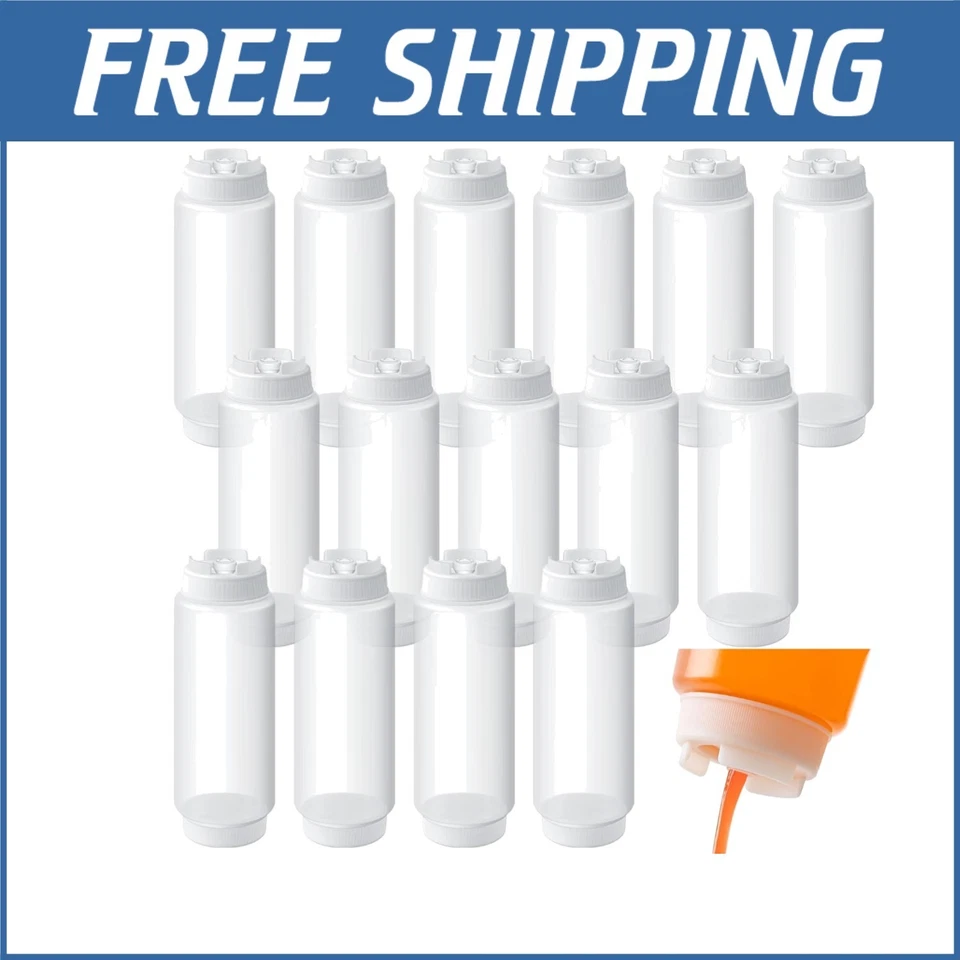 Versátiles dispensadores de compresión de 32 oz - botellas de plástico transparente para cocinar y manualidades Foto 1 de 4