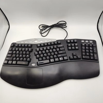 Adesso PCK-208B Contoured Wired PC Keyboard - QWERTY Layout - TESTED - Image 1 of 4