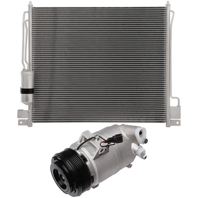 Aluminum AC Condenser + AC Compressor Cooling Kit For 2005-12 Nissan Pathfinder - Image 1 of 4