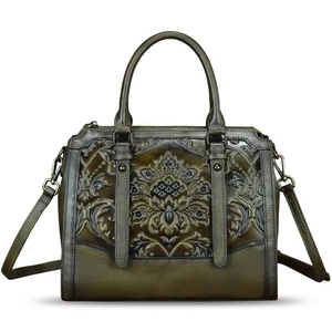 Echtleder Umhängetasche für Damen geprägtes Leder Handtasche Top Henkel Taschen Ha... - Bild 1 von 7
