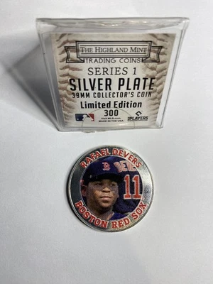 2021 Highland Mint MLB Series 1 Rafael Devers Silver Trading Coin Limited #/300 - Image 1 of 4