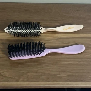 Pair Of Vintage Nylon Bristle Hair Brushes- Beaut-tease And Unbranded Pink - Picture 1 of 10