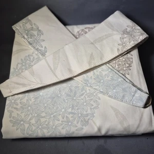 Pair Lined Curtains 44x54" Sand Blue Brown Circle Flowers Tiebacks Dreams Drapes - Picture 1 of 9