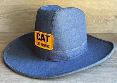 De colección CAT Elevador Camión Parche Denim Western Vaquero Sombrero Oruga Paisley EE. UU. Foto 1 de 4