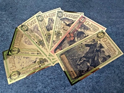 Complete Set! Lot ALL 7 STATES Goldback 24KT Gold Foil Notes 1/1000th oz Bullion - Image 1 of 4
