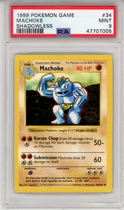 1999 POKEMON GAME MACHOKE PSA 9 - #34 34/102 MINT GENUINE - Picture 1 of 2