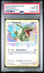 2020 Pokemon SWSH Vivid Voltage #138 Rayquaza Amazing Rare PSA 10 Gem Mint - Picture 1 of 2