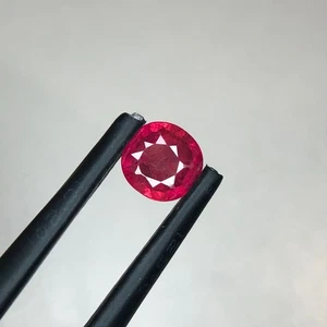 0.87 Ct Burmese Red Ruby Round Cut Precious Loose Gemstone For Jewelry Making - Picture 1 of 5