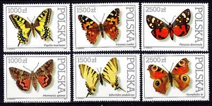 POLAND 1991 SC#3050/55 **MNH set, BUTTERFLIES. - Picture 1 of 1