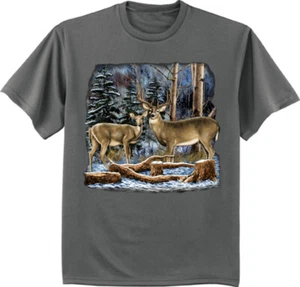 Deer T-shirt Mens Gifts Graphic Tees Clothing Apparel Nature Wildlife Shirts - Picture 1 of 1