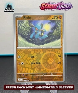 Riolu 112/198 Reverse Holo Pokémon TCG: Scarlet & Violet Base Set FRESH MINT - Picture 1 of 2
