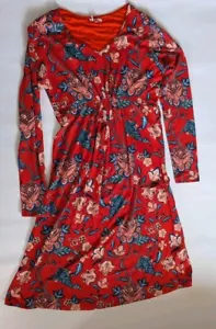 Joe Browns Midikleid Gr. 10 leuchtendes Rot/Multi Blumenmuster, Skaterstil - Bild 1 von 8