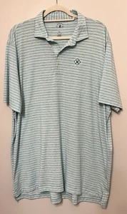 Camisa polo de golf Johnnie O para hombre XL azul a rayas rendimiento elástica cómoda usada en excelente estado - Imagen 1 de 10