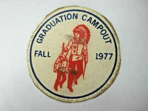 vintage 1970's YMCA Indian Guide Y-Guides patch Graduation Campout 1977 - Picture 1 of 3