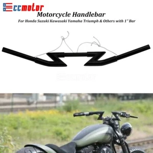 Motorcycle 1'' Drag Z-Bar Handlebar For Harley Softail Dyna Suzuki Honda Yamaha - Picture 1 of 10