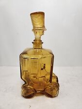 Depose Bessi 1960's Amber Car Decanter Bottle Made in Italy