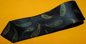 JOSEPH ABBOUD MADE IN ITALY BLACK/GREEN PAISLEY TIE - TIES - DESIGNER TIES. - Picture 1 of 3