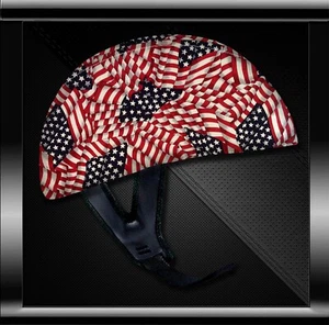 American Flag Skinners Helmet Cover For DOT B No Visor Motorcycle Helmet - Bild 1 von 4