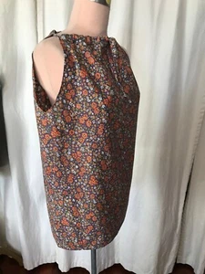 60's simple cotton drawstring top and matching reversible Bag floral print BOHO - Picture 1 of 7