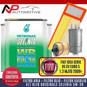 KIT TAGLIANDO FIAT 500 IDEA EURO 5 1.3 MJTD 95CV 2009 +4 L OLIO SELENIA WR 5W30 - Foto 1 di 2
