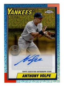 Anthony Volpe 2025 Topps Cromo Plata Paquete Oro Refractor Autógrafo Automático 16/50 - Imagen 1 de 2