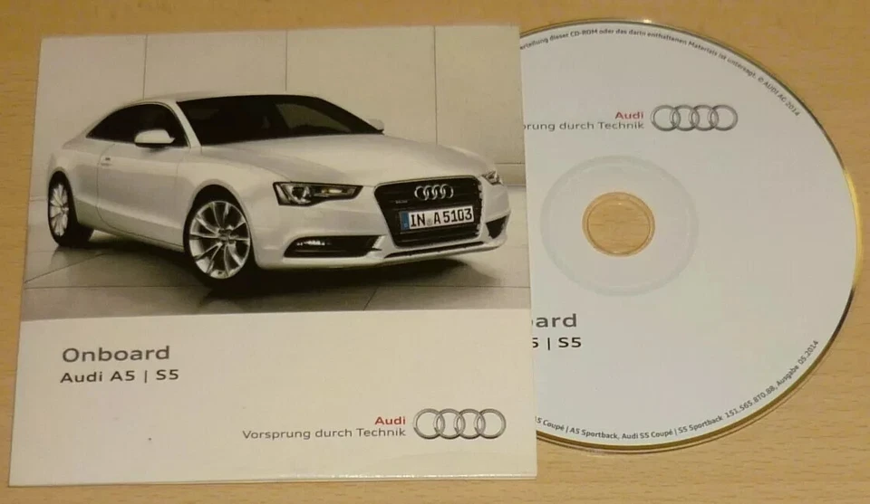 AUDI A5 e Audi S5,ONBOARD uso manutenzione + MMi.CD-ROM ORIGINALE Audi 2014 - Immagine 1 di 1