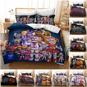 3D Five Nights at Freddy's FNAF Duvet/Quilt/Cover Bedding Set Kids PillowCase - Picture 1 of 23
