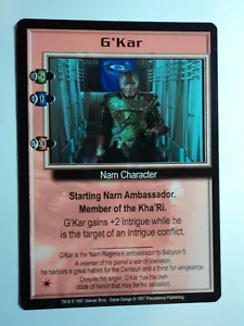 Babylon 1997 5 ccg - edición Premier (primera) - tarjeta fija - G'kar - Imagen 1 de 2