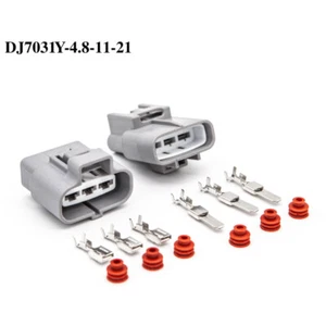 Quality DJ7031Y-4.8 3 Pin 4.8mm Car Female Male Electric Fan Plug Auto Connector - Picture 1 of 7