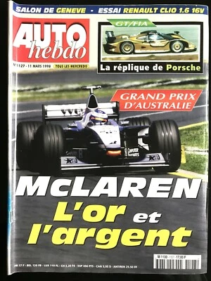 AUTO HEBDO 11/03/1998; GP d'Australie; McLaren; l'Or et L'Argent/ GT/FIA Porsche - Photo 1/2