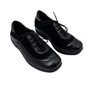 Ziera PU SOLE Womens All Black Leather Lace Up Shoes Size 37 W US 6-6.5 - Picture 1 of 10