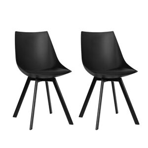 Artiss 2x Dining Chairs Cafe Chair PU Leather Padded Plastic Metal Legs Black