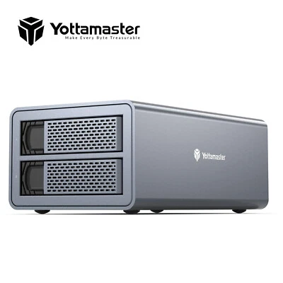 Yottamaster 2 Bay USB 3.0 Hard Drive Enclosure For 2.5"/3.5" SATA HDD SSD 32GB - Image 1 of 4