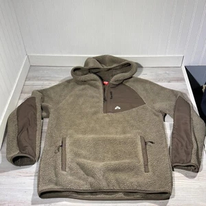 Eastern Mountain Sports Thick Pile Fleece Sherpa 1/4 Zip Anorak Jacket Brown M - Picture 1 of 8