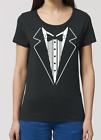 Tuxedo Funny Smart Ladies ORGANIC T-Shirt Womens Gift Wedding Suit Fancy Dress