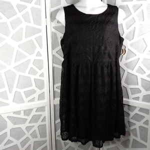 Haani Woman 2X Dress Lace Overlay Black Sleeveless - Picture 1 of 8