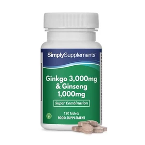 Ginkgo Biloba & Koreanischer Ginseng - 120 Tabletten - SimplySupplements - Bild 1 von 4