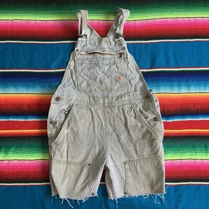 Carhartt Kids Cut Off Striped Overalls Size 4/6 Blue/white - Picture 1 of 6