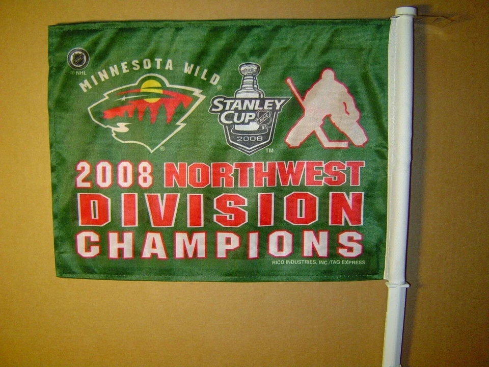 2008 Minnesota Wild Northwest Division Champions Playoffs Car Flag - Image 1 of 1
