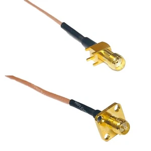 RG178 SMA Female PCB to RP-SMA Female Flange Coax RF Cable USA-Ship - Picture 1 of 1