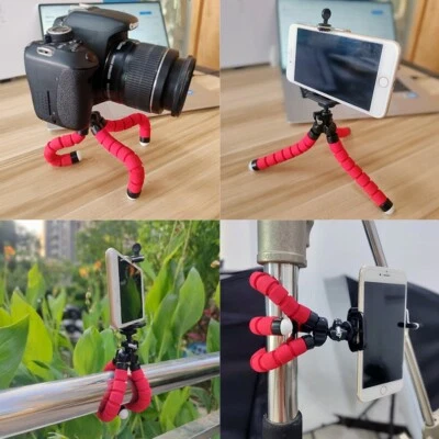 Octopus Tripod Stand Flexible Selfie Bracket Desktop Holder W/ Mobile Phone Clip - Image 1 of 4