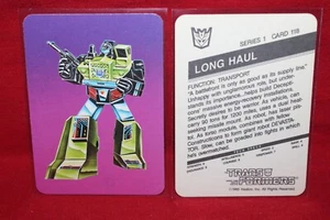 1985 Hasbro Transformers Card Long Haul #118 Purple Variation Constructicon - Picture 1 of 2
