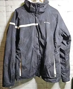 Columbia Women’s Size XL Interchange 3 In 1 Lined Jacket Black/Blue Print - Picture 1 of 10