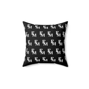 Everything Mimi Faux Suede Square Black Pillow Home Decor - Picture 1 of 9