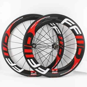 700C Road Bike Carbon Fibre Wheelset 60mm 88mm Depth Tubular Clincher Tubeless - Picture 1 of 17