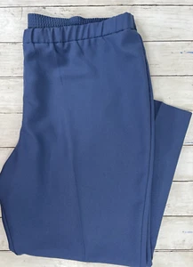 Donnkenny Pants 26W Peite Women's Blue High Waist Elastic Waist Straight Leg - Picture 1 of 12