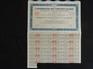 OBLIGATION. l'immobilière des voitures à PARIS. 1931. action - Bild 1 von 2